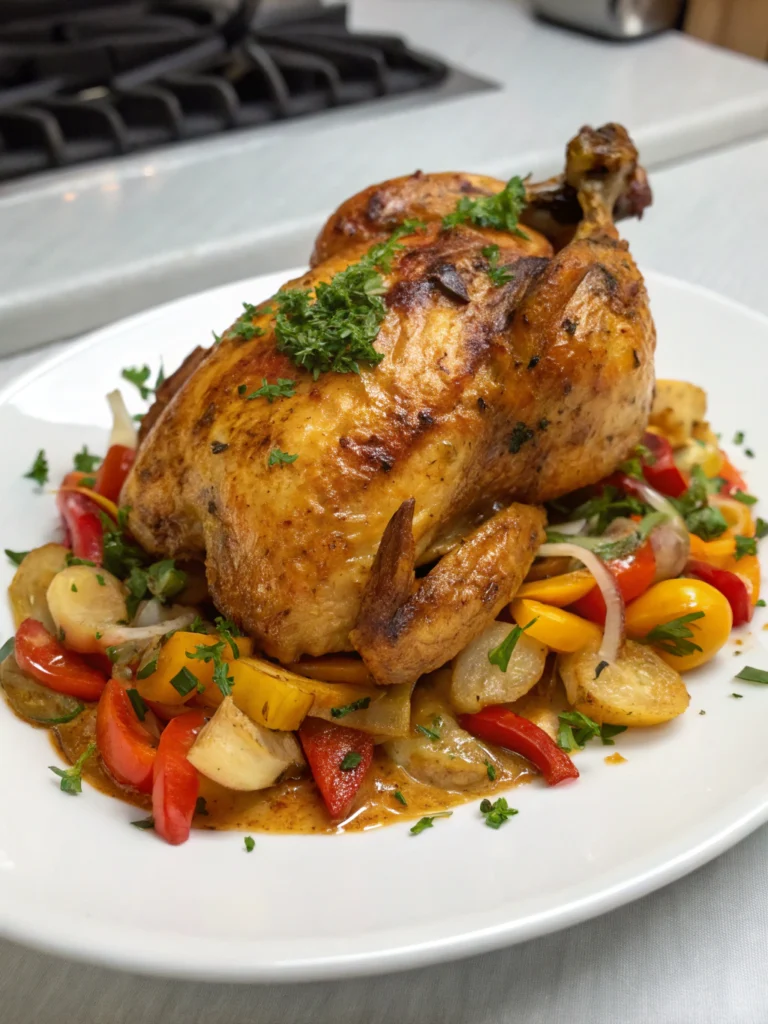 chicken and potatoes in a crock pot