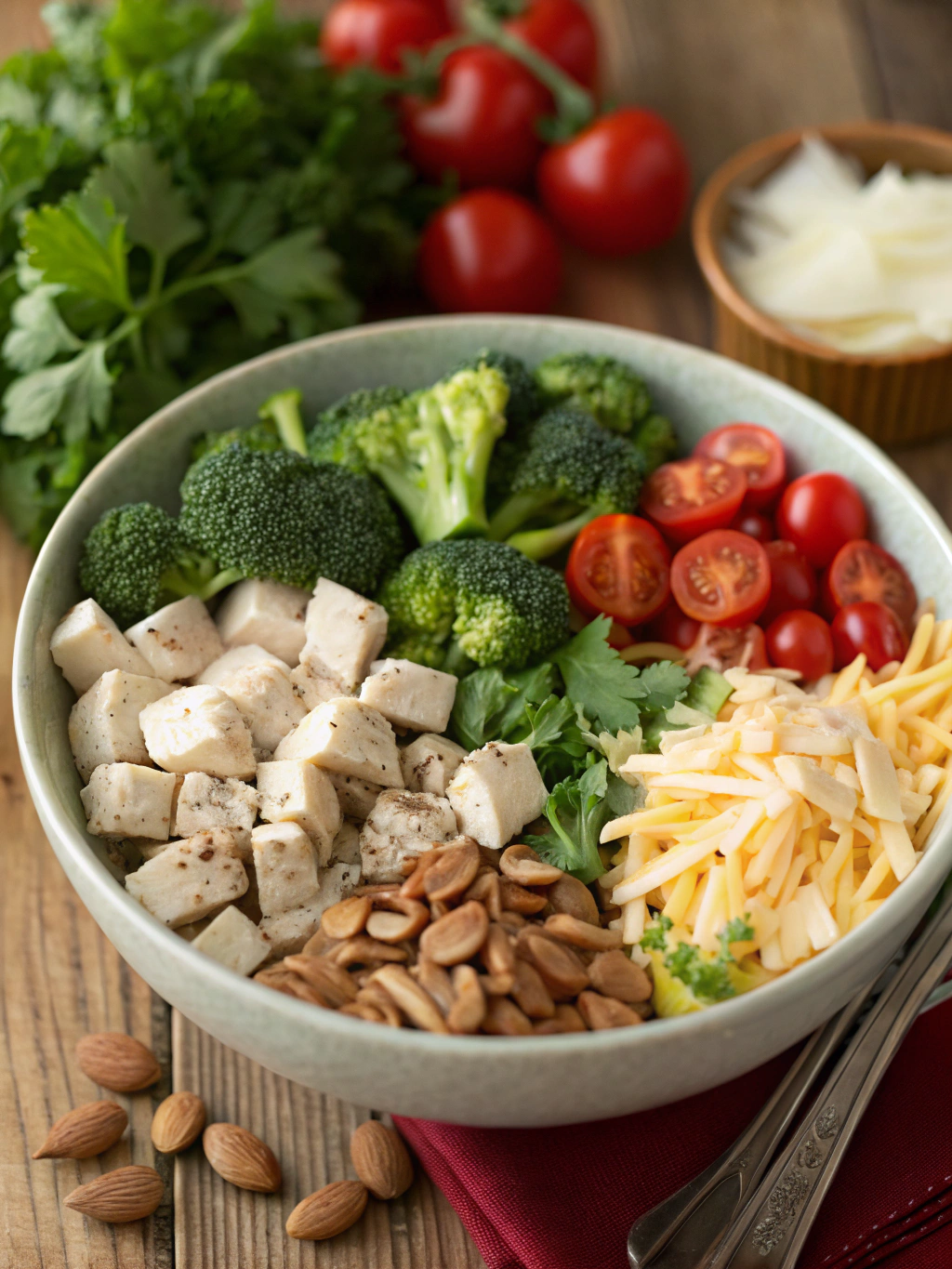 Ingredients for broccoli salad