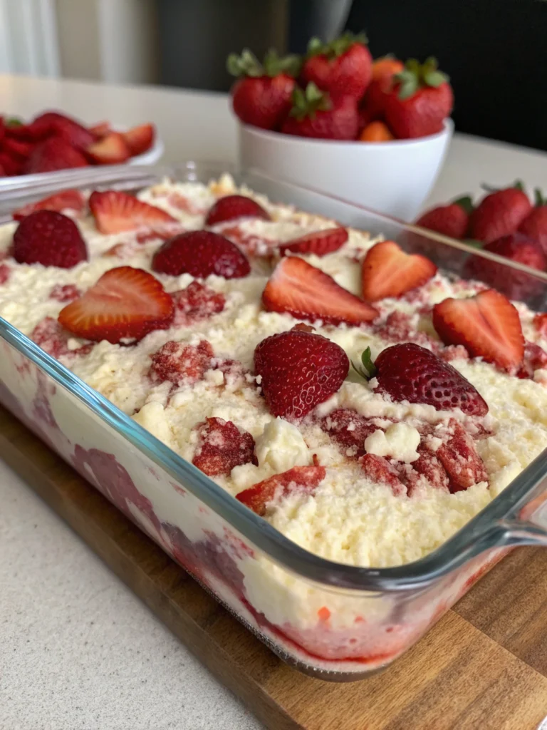 strawberry cheesecake dump cake recipe